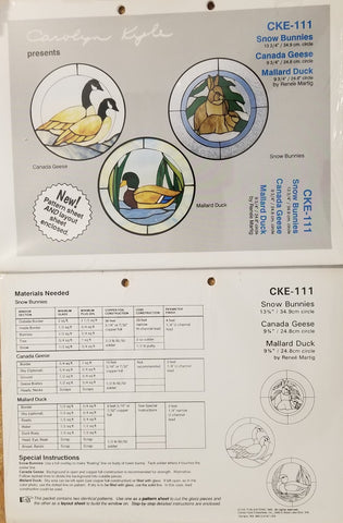 CKE 111 - Snow Bunnies, Canada Geese and Mallard Duck Patterns - Full size patterns
