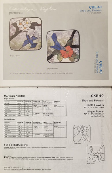 CKE-40 Birds and Flowers Patterns - Full size 12 x 12 Inch