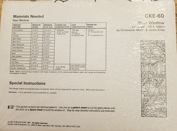 CKE-168 Deer Window Pattern - Full size  21 x 66 Inch