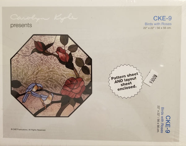 CKE 9 - Birds With Roses - Full size pattern 22 x 22 Inch