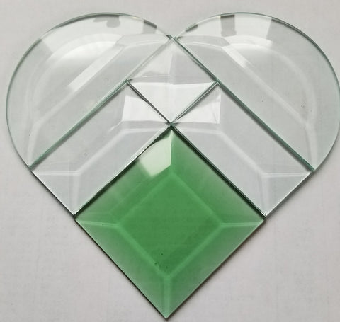 Green and Clear Bevel Kit - Makes 1 - 5 inch bevel heart