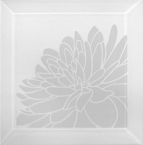 Dahlia Engraved Bevel - 4 x 4 Inches