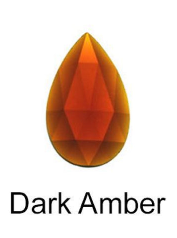 Stained Glass Jewels - Pear / Teardrop 40mm x 24mm - Dark Amber