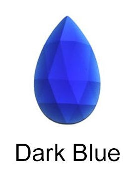 Stained Glass Jewels - Pear / Teardrop 40mm x 24mm - Dark Blue