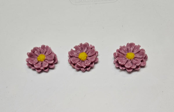 COE 96 Fusible Glass Flowers (Zinnias?) for Your Fused Glass Projects - Pack of 3 Many Colors Including Pink