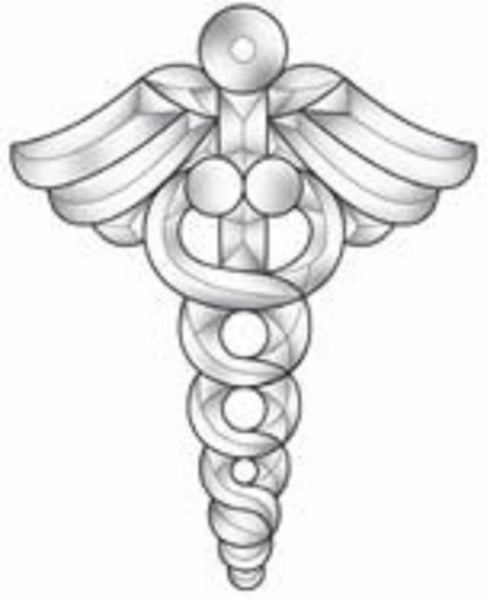 Clear Beveled Glass Caduceus Bevel Cluster EC143