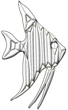 Clear Beveled Glass Angel Fish Bevel Cluster EC301