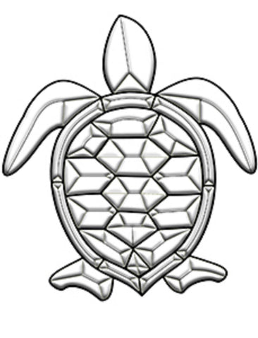 Clear Beveled Glass Sea Turtle Bevel Cluster EC306