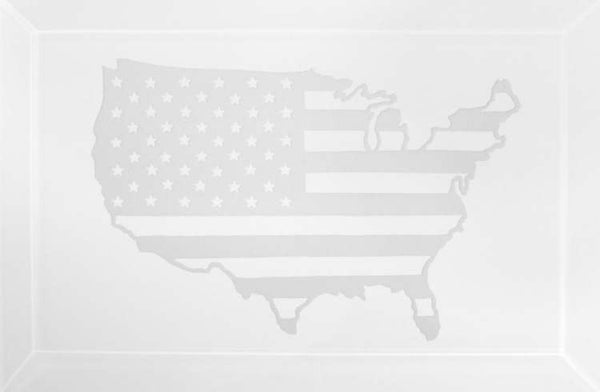 US Flag Engraved Bevel - Home of the Brave 6 x 4 Inches