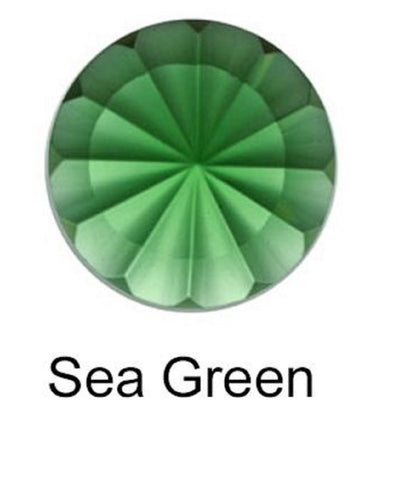 Sea Green Round Fluted Jewel - 35mm