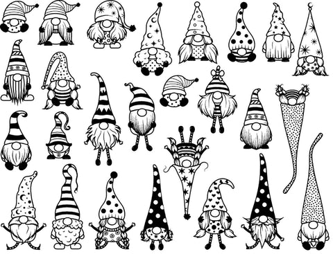 Gnomes Black Enamel Decals 5.25 x 4 inch sheet