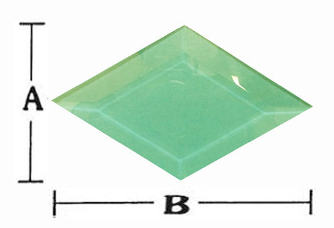 3 x 5 Inch Green Diamond Glass Bevels 6 Pack