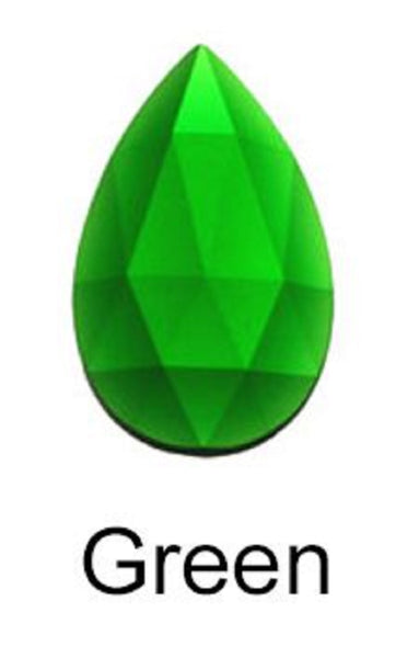 Stained Glass Jewels - Pear / Teardrop 40mm x 24mm - Green