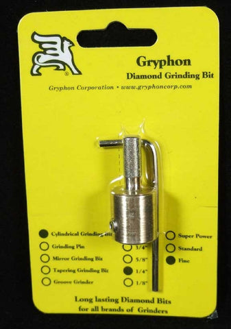Gryphon 1/4 Inch Diamond Coated Fine Grit Grinder Bit