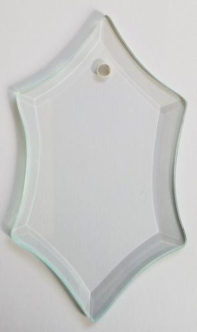 Pack of 6 Clear Glass Holly Ornament Blank - 4 1/4 x 2 1/2 inch