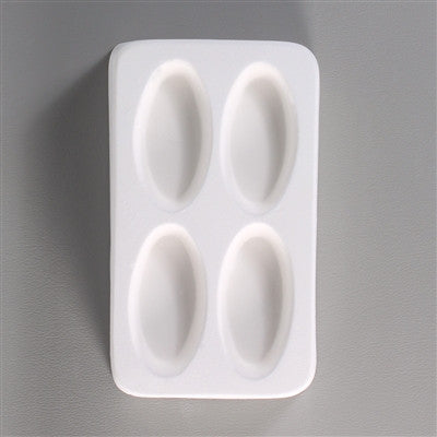 Mold for Oval Shaped Castings for Jewelry Kiln Frit 4 Ovals lf49