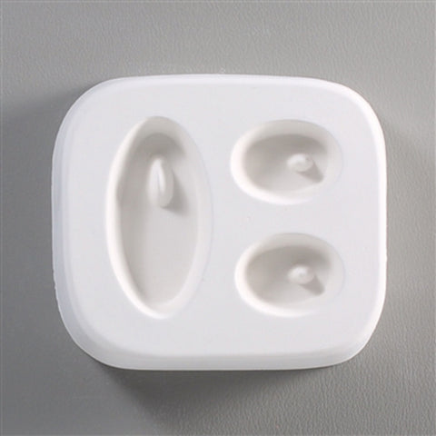 LF74 - Holey Oval Trio Jewelry Casting Mold for Glass Fusing