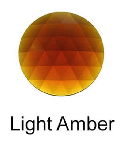 25mm (1 inch) Round Light Amber Faceted Glass Jewel Flat Back