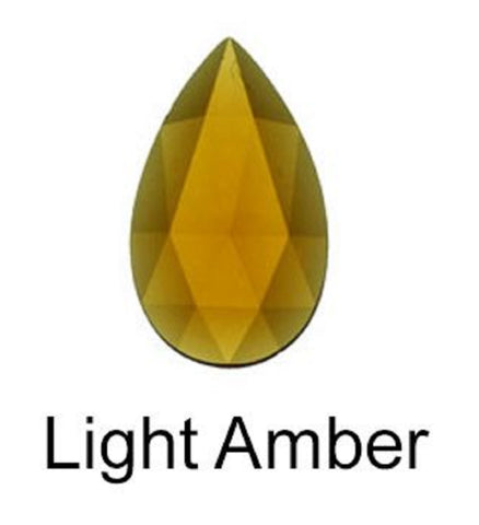 Stained Glass Jewels - Pear / Teardrop 40mm x 24mm - Light Amber