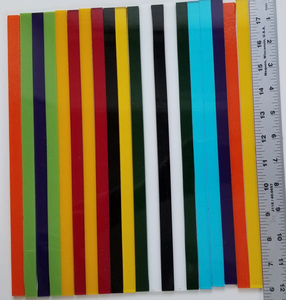 Multi Color Opal and Cathedral Glass 20 Strip Pack - 96 Coe