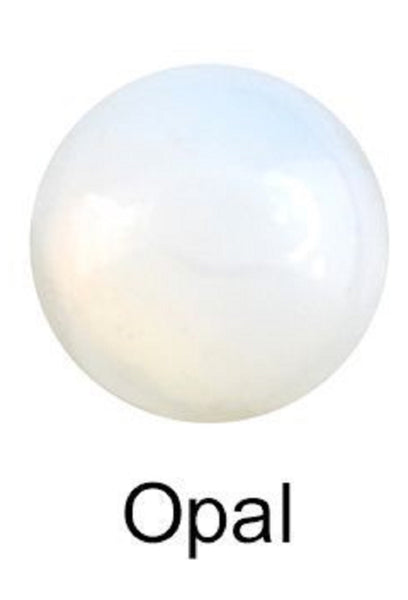 Round Opal / White 15mm Smooth Jewel