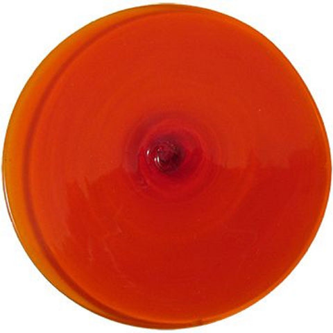 Orange Mouth Blown Glass Rondel 4 Inch