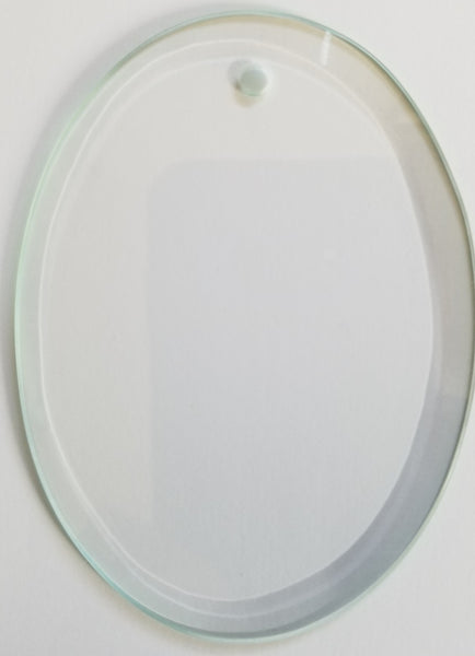 Pack of 6 Clear Glass Oval Ornament Blank - 3 3/4  x 2 3/4 Inch