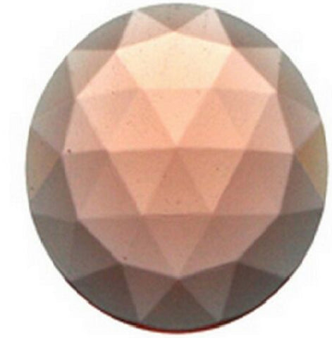 18mm Round Peach Faceted Glass Jewel Flat Back