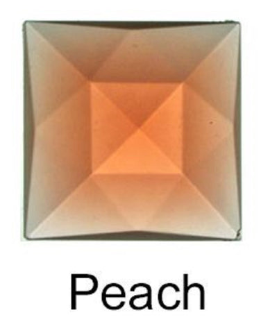 Stained Glass Jewels - 25mm Square Faceted - Peach