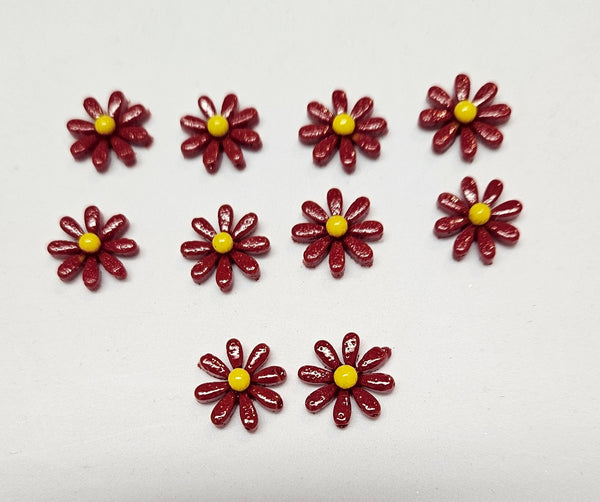 COE 96 Glass Flowers (Daisies) 15mm for Your Fused Glass Projects - Pack of 10