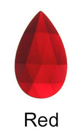 Stained Glass Jewels - Pear / Teardrop 40mm x 24mm - Red