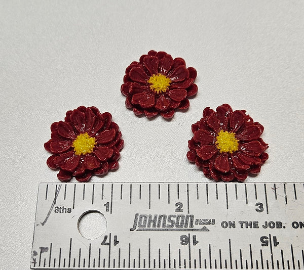 COE 96 Fusible Glass Flowers (Zinnias?) for Your Fused Glass Projects - Pack of 3 Many Colors Including Pink