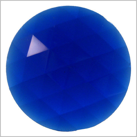 Round Dark Blue 25mm Faceted Jewel