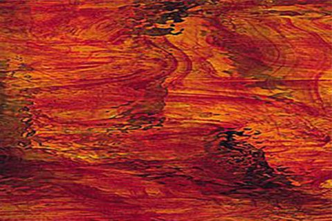 45120WF- 96 Red/Amber Streaky Waterglass Transparent 12 x 11 inches