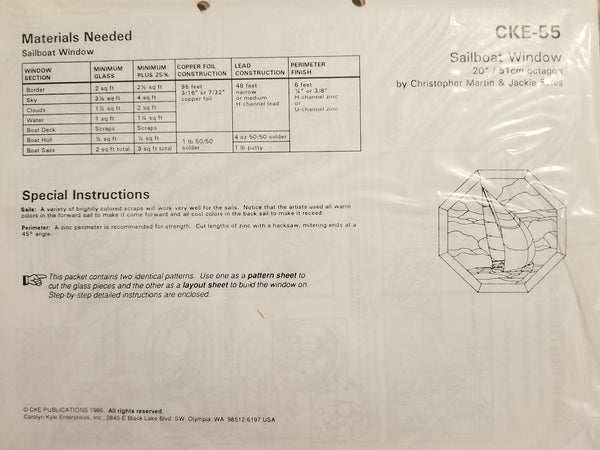CKE-55 Sailboat Pattern - Full size 20 Inch