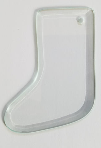 Pack of 6 Clear Glass Stocking Ornament Blanks - 3 1/4 Inch x 4 1/4 inches