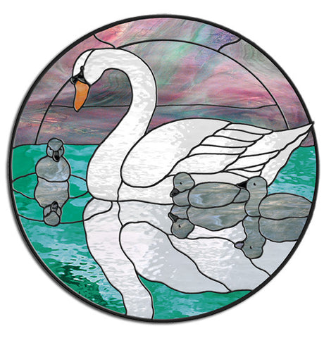 Free Stained Glass Patterns - Swan Circle by Leslie Gibbs