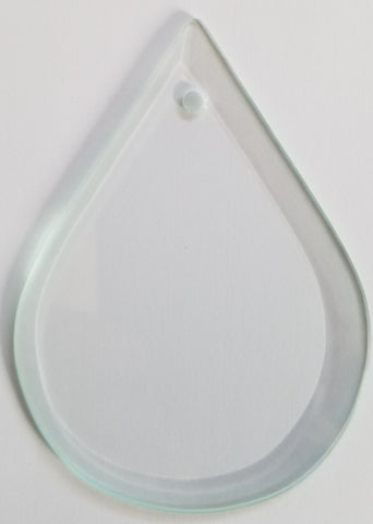 Pack of 6 Clear Glass Teardrop Ornament Blank - 3 3/4 x 2 3/4 inch