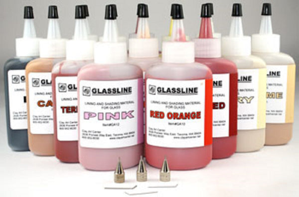 Glassline Tropical Paint Set with 3 Tips and one each of 14 colors