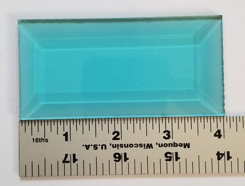 2 X 3 Inch Turquoise Rectangle Bevels 6 Pack