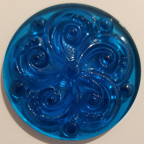Stained Glass Jewels - 35mm Swirl - Turquoise